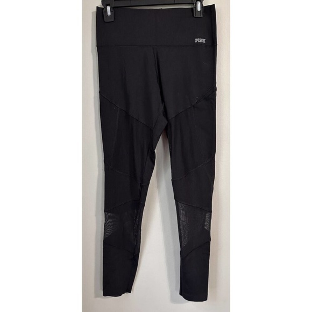 Pink Victoria's Secret Bonded Leggings Medium gym workout Black‎ #1023